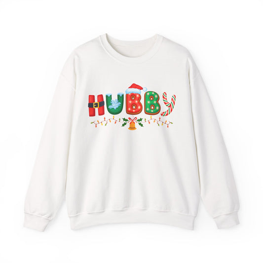 Festive Hubby Sweatshirt, Christmas Gift for Him, Personalized Holiday Apparel, Cozy Unisex Sweater, Fun Winter Clothing, Couples - Saldersoncloutier