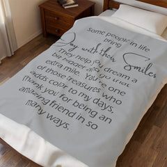 Cozy Gift for Friends, Home Decor, Spiritual Comfort, - Encouragement, Warmth Inspirational Velveteen Plush Blanket