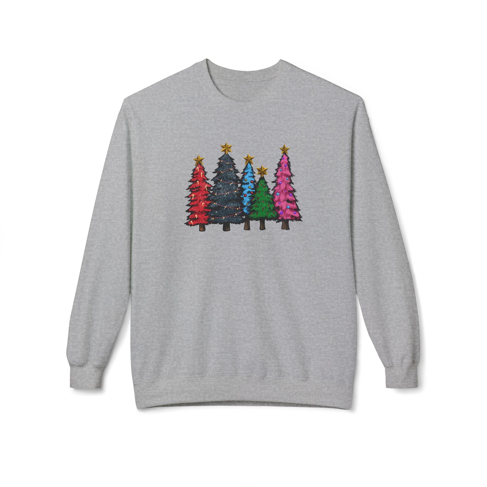 Festive Christmas Tree Sweatshirt, Cozy Holiday Crewneck, Unisex Winter Apparel, Seasonal Gift, Casual Christmas Outfit - Saldersoncloutier