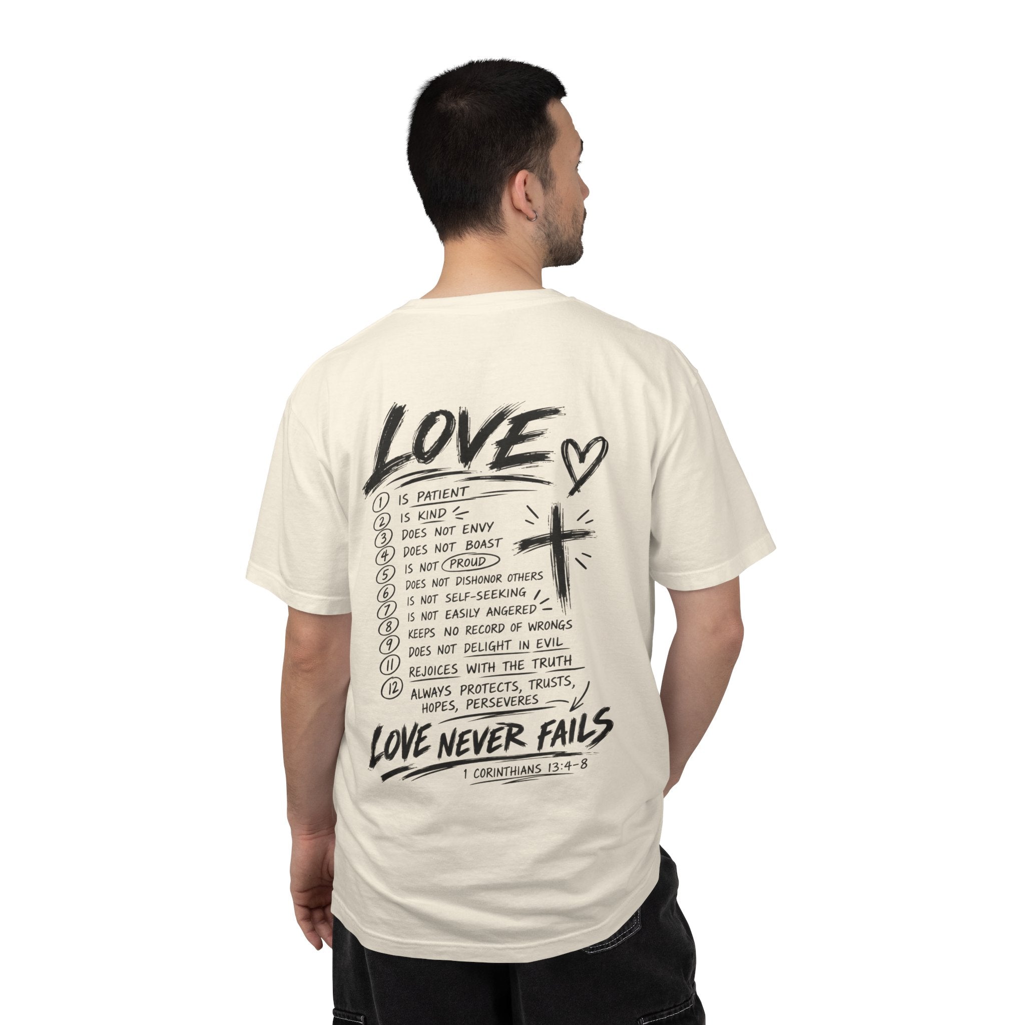 love Never Fails T‑Shirt — Christian Tshirt - Saldersoncloutier