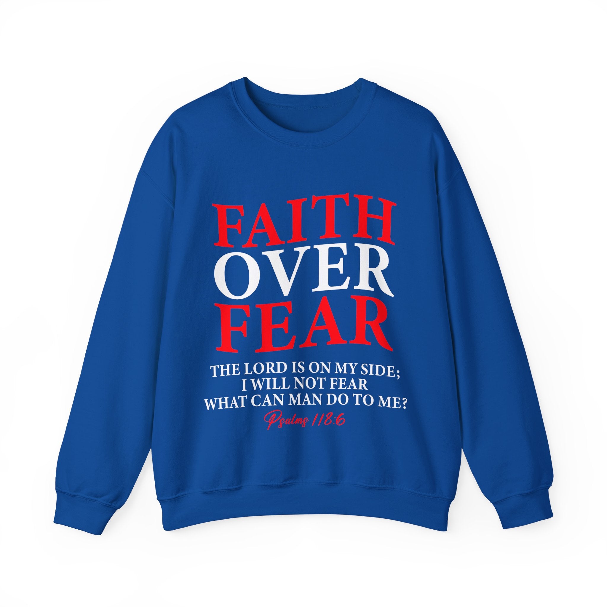 Faith Over Fear Crewneck Sweatshirt - Inspirational Sweatshirt, Christian Gift, Cozy Layering, Motivational Apparel, Everyday Comfort - Saldersoncloutier