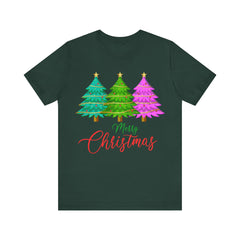 Merry Christmas Tree Tee, Holiday T-Shirt, Unisex Holiday Apparel, Cute Christmas Gift, Festive Graphic Tee - Saldersoncloutier