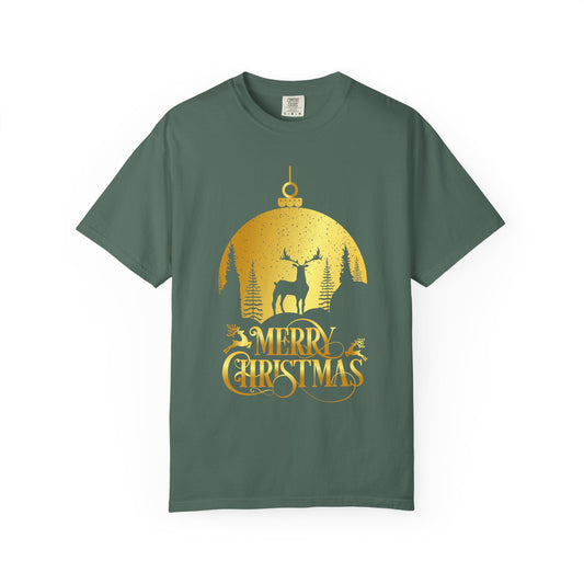 Merry Christmas Unisex Garment-Dyed T-Shirt | Holiday Tee, Festive Apparel, Christmas Gift, Cozy Casual Wear, Unique Xmas Shirt - Saldersoncloutier