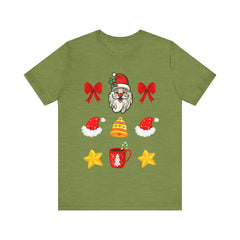 Festive Santa Unisex Tee | Holiday Style, Christmas Shirt, Family Gathering, Gift Idea, Winter Apparel - Saldersoncloutier