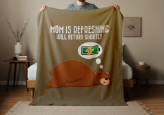 MOM Is Refreshing Inspirational Velveteen Plush Blanket - Cozy Gift for Friends, Home Decor, Spiritual Comfort, Encouragement, Warmth - Saldersoncloutier