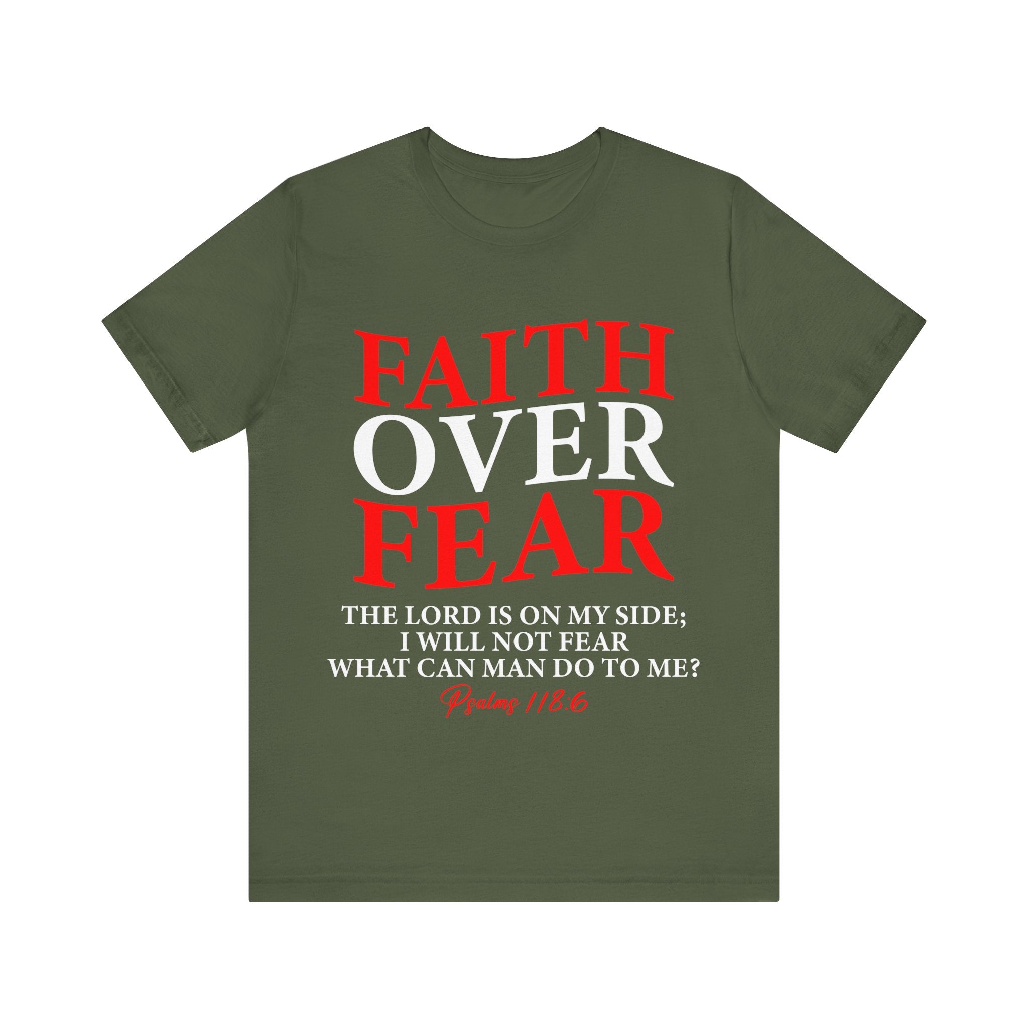 Faith Over Fear Unisex Tee, Inspirational Shirt, Christian Gift, Motivational Apparel, Everyday Casual Wear - Saldersoncloutier
