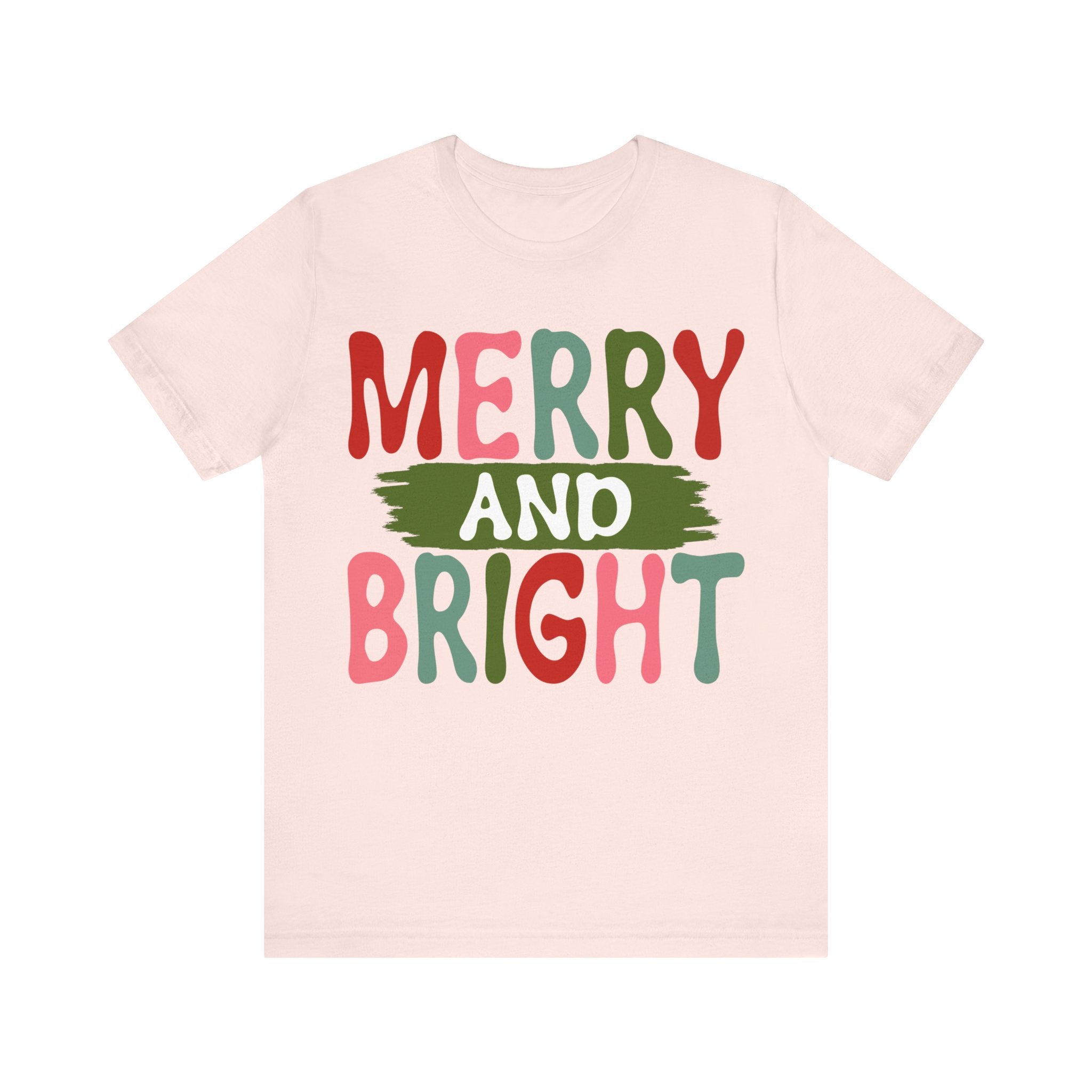 Christmas Unisex Tee - Merry And Bright Holiday T-shirt - Saldersoncloutier