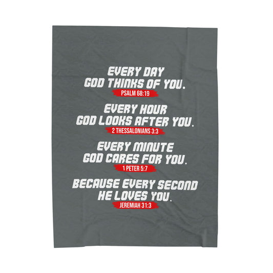 Inspirational Velveteen Plush Blanket | Cozy Gift for Friends, Motivational Decor, Faithful Comfort, Home Warmth, Bible Verses
