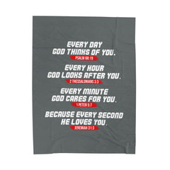 Inspirational Velveteen Plush Blanket | Cozy Gift for Friends, Motivational Decor, Faithful Comfort, Home Warmth, Bible Verses