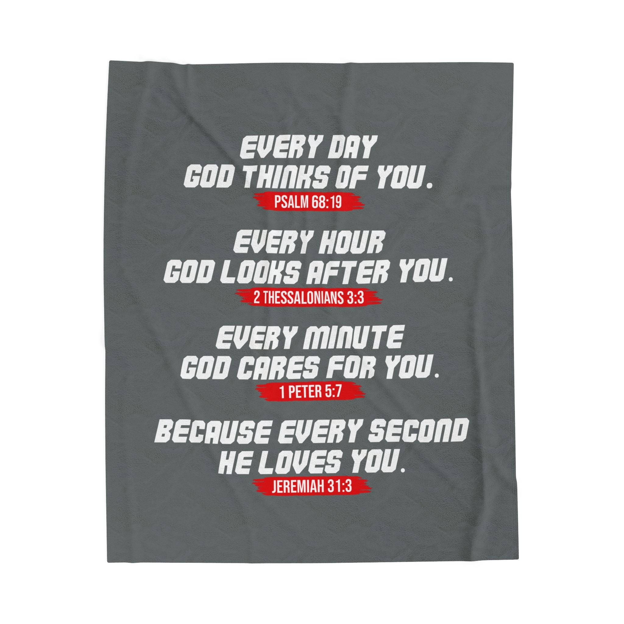 Inspirational Velveteen Plush Blanket | Cozy Gift for Friends, Motivational Decor, Faithful Comfort, Home Warmth, Bible Verses - Saldersoncloutier