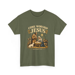 Come Worship Jesus Christian Nativity T-Shirt