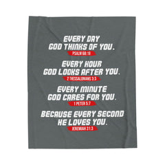Inspirational Velveteen Plush Blanket | Cozy Gift for Friends, Motivational Decor, Faithful Comfort, Home Warmth, Bible Verses