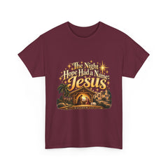 The Night Hope Had a Name Jesus Christian Christmas T-Shirt