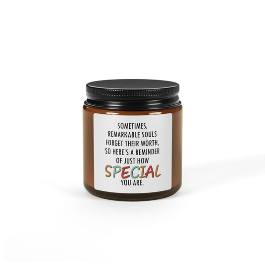 Special You Are Inspirational Scented Soy Candle - "You're Special" Message - Saldersoncloutier