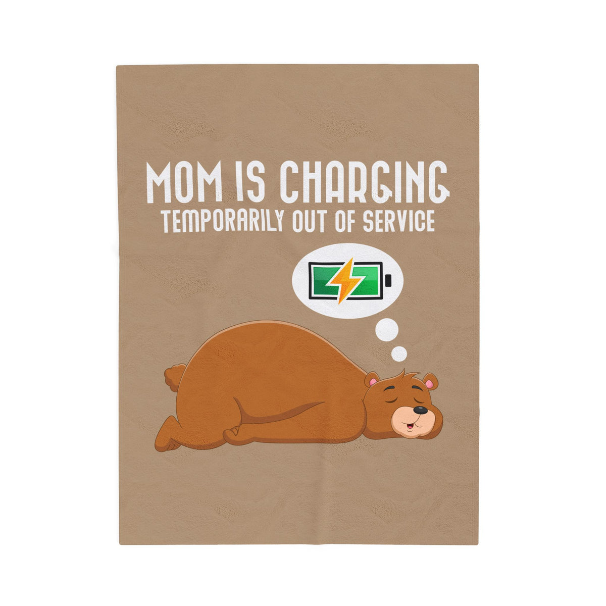 Funny Bear Mom Charging Velveteen Plush Blanket, Cozy Gift for Moms, Soft Decor, Relaxation, Mother's Day, Home Comfort