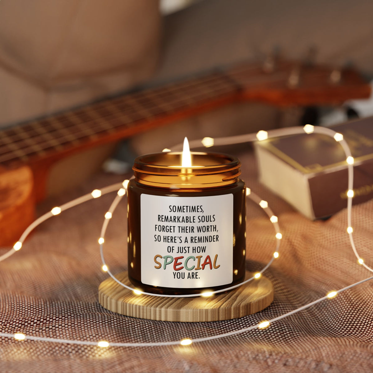 Special You Are Inspirational Scented Soy Candle - "You're Special" Message - Saldersoncloutier