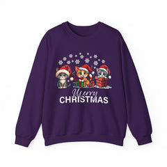 Festive Animal Christmas Sweatshirt, Merry Christmas Crewneck, Holiday Apparel, Unisex Sweatshirt, Pet Lovers Gift, Cozy Winter Wear