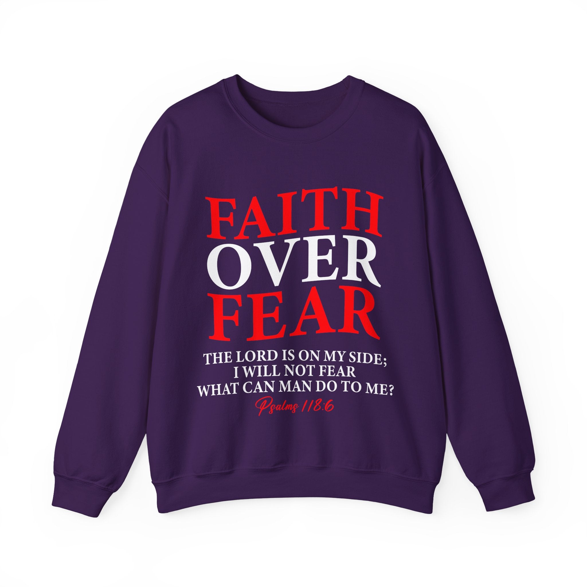 Faith Over Fear Crewneck Sweatshirt - Inspirational Sweatshirt, Christian Gift, Cozy Layering, Motivational Apparel, Everyday Comfort - Saldersoncloutier