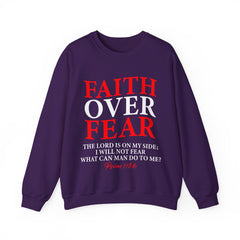 Faith Over Fear Crewneck Sweatshirt - Inspirational Sweatshirt, Christian Gift, Cozy Layering, Motivational Apparel, Everyday Comfort - Saldersoncloutier