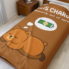 Cozy Mom's Charging Blanket, Funny Mama Bear Plush Throw, Gifts for Mom, Relaxation Decor, Nursery Blanket, Mother's Day Gift - Saldersoncloutier