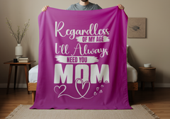 Always Need for MOM Inspirational Velveteen Plush Blanket - Cozy Gift for Friends, Home Decor, Spiritual Comfort, Encouragement, Warmth - Saldersoncloutier