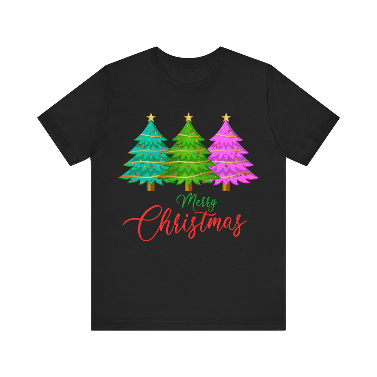 Merry Christmas Tree Tee, Holiday T-Shirt, Unisex Holiday Apparel, Cute Christmas Gift, Festive Graphic Tee - Saldersoncloutier