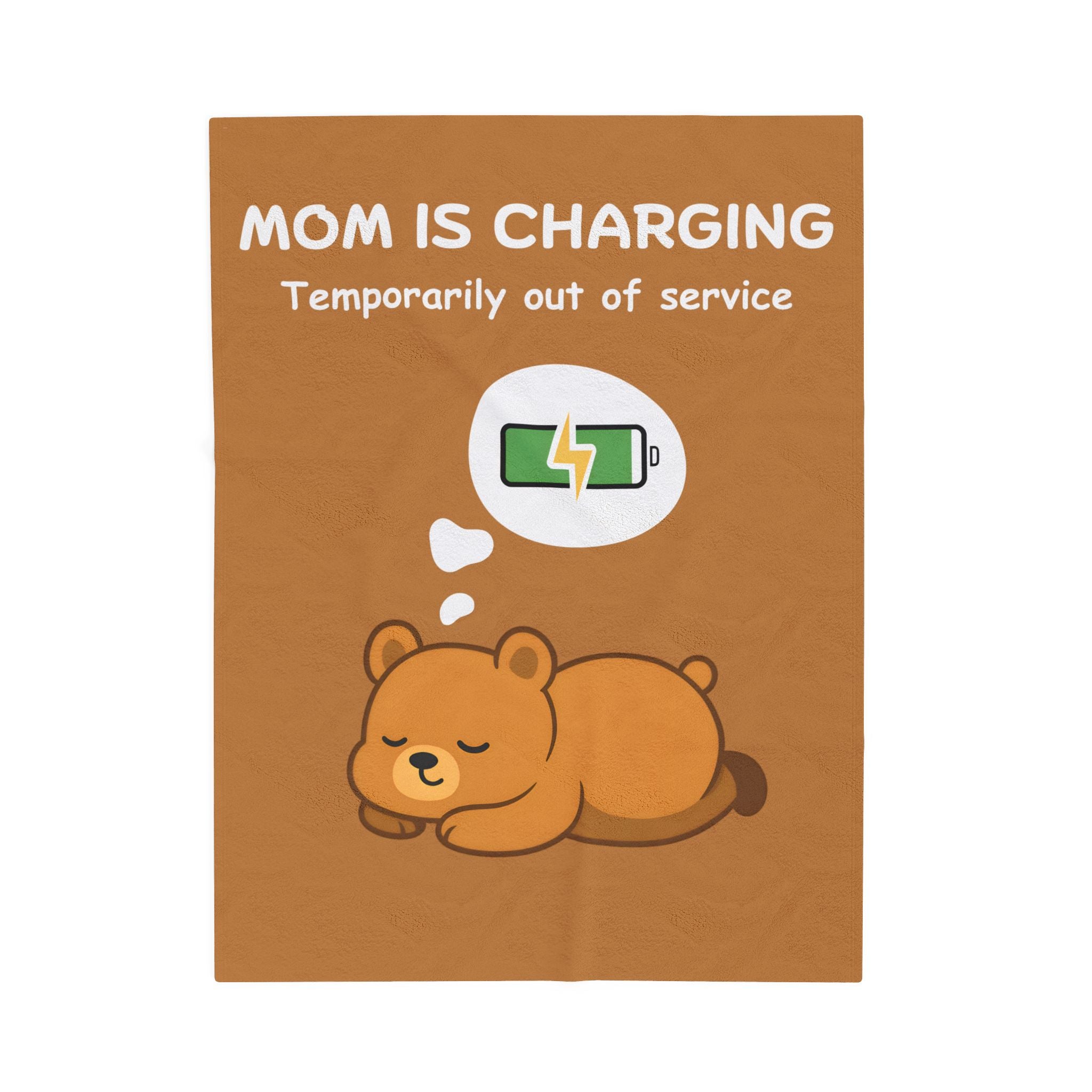 Cozy Mom's Charging Blanket, Funny Mama Bear Plush Throw, Gifts for Mom, Relaxation Decor, Nursery Blanket, Mother's Day Gift - Saldersoncloutier