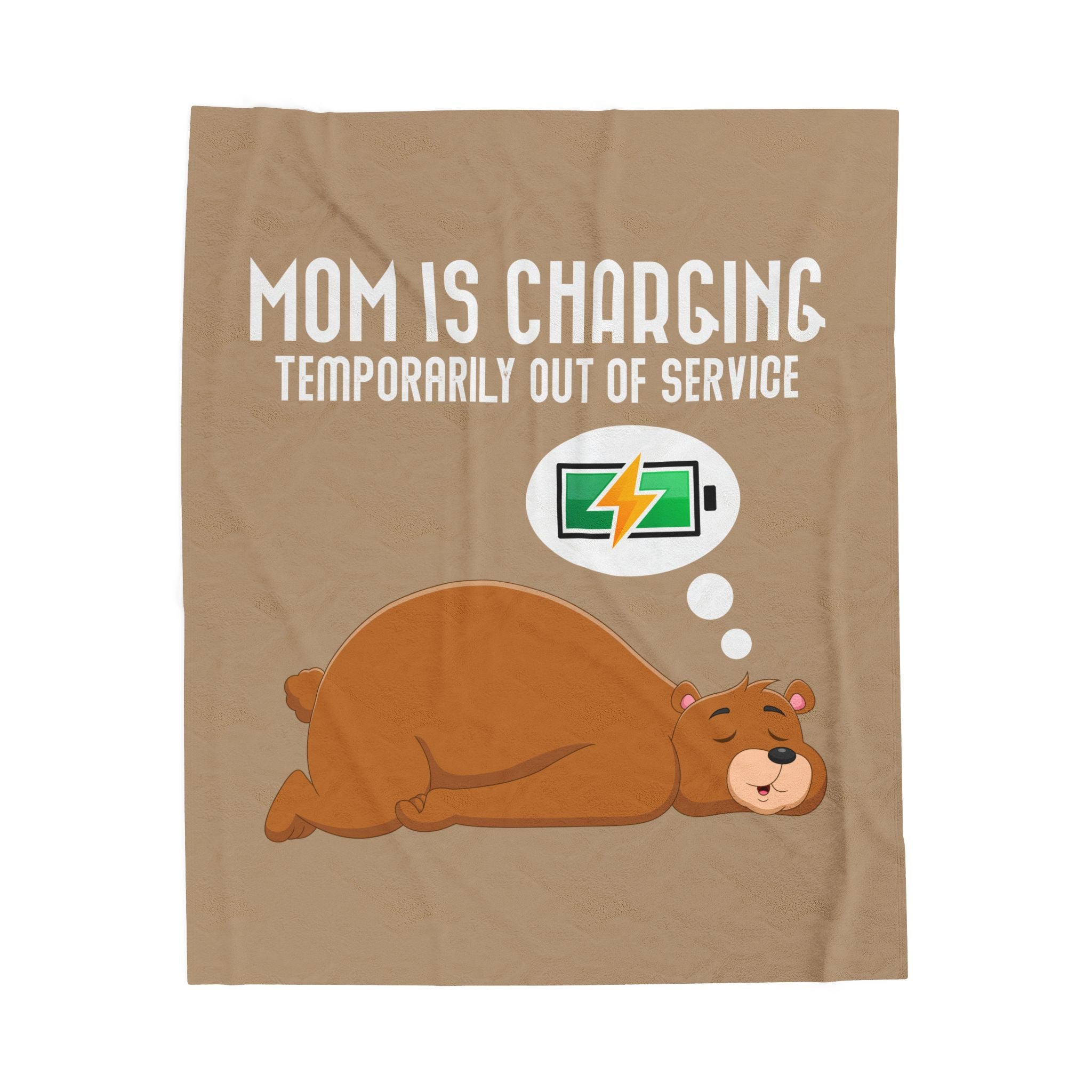 Funny Bear Mom Charging Velveteen Plush Blanket, Cozy Gift for Moms, Soft Decor, Relaxation, Mother's Day, Home Comfort - Saldersoncloutier