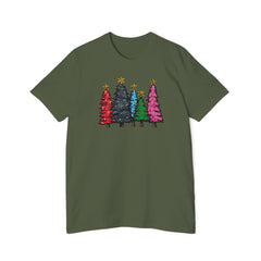 Festive Christmas Tree T-Shirt, Holiday Gift Tee, Unisex Short-Sleeve Shirt, Xmas Apparel, Winter Wear