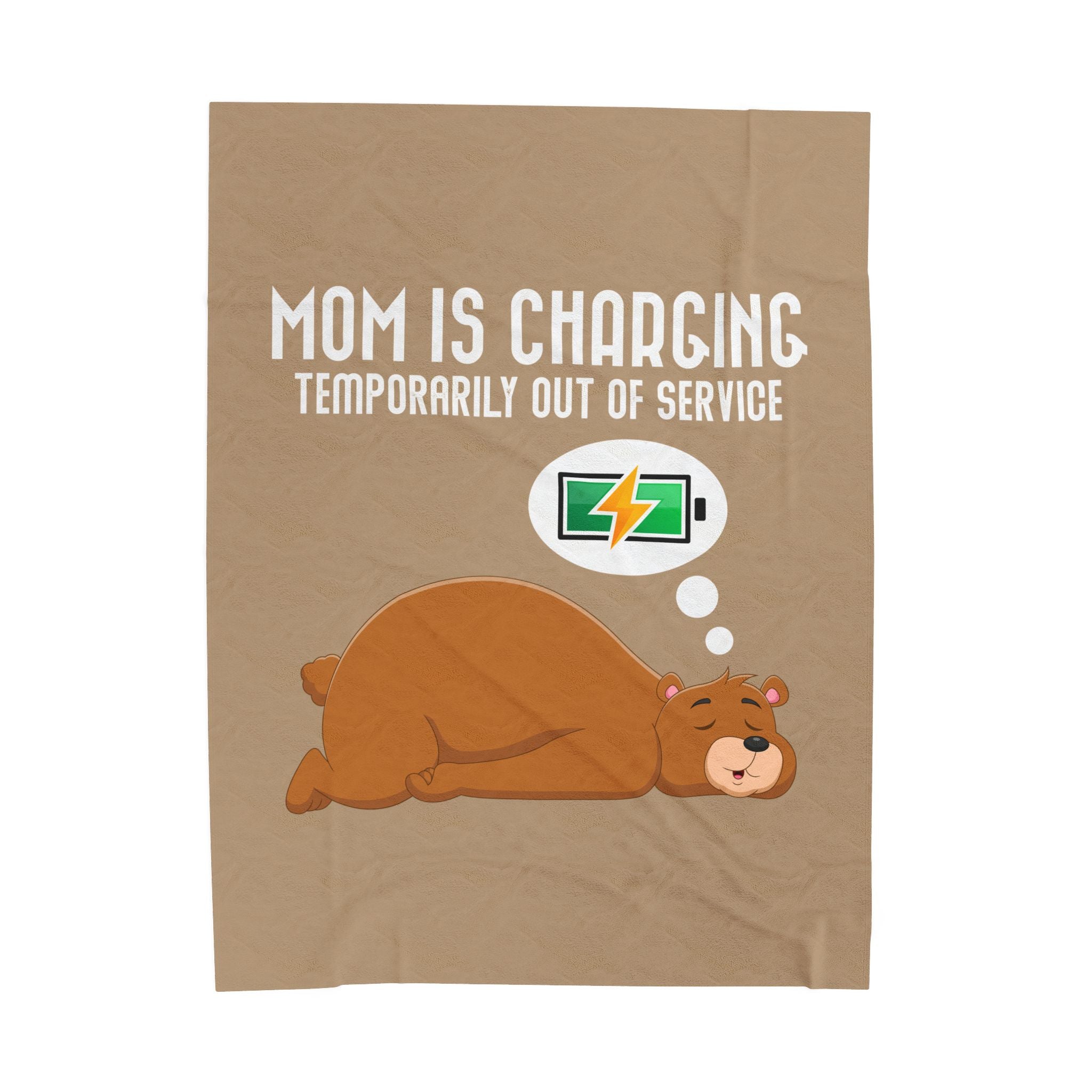 Funny Bear Mom Charging Velveteen Plush Blanket, Cozy Gift for Moms, Soft Decor, Relaxation, Mother's Day, Home Comfort - Saldersoncloutier