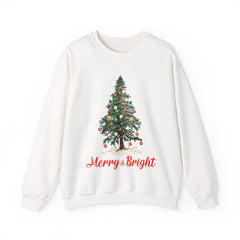 Merry & Bright Christmas Sweatshirt, Holiday Apparel, Festive Crewneck, Cozy Winter Gift, Unisex Christmas Sweater - Saldersoncloutier