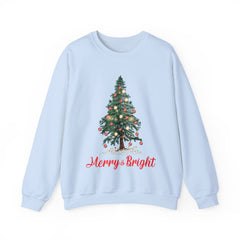 Merry & Bright Christmas Sweatshirt, Holiday Apparel, Festive Crewneck, Cozy Winter Gift, Unisex Christmas Sweater - Saldersoncloutier
