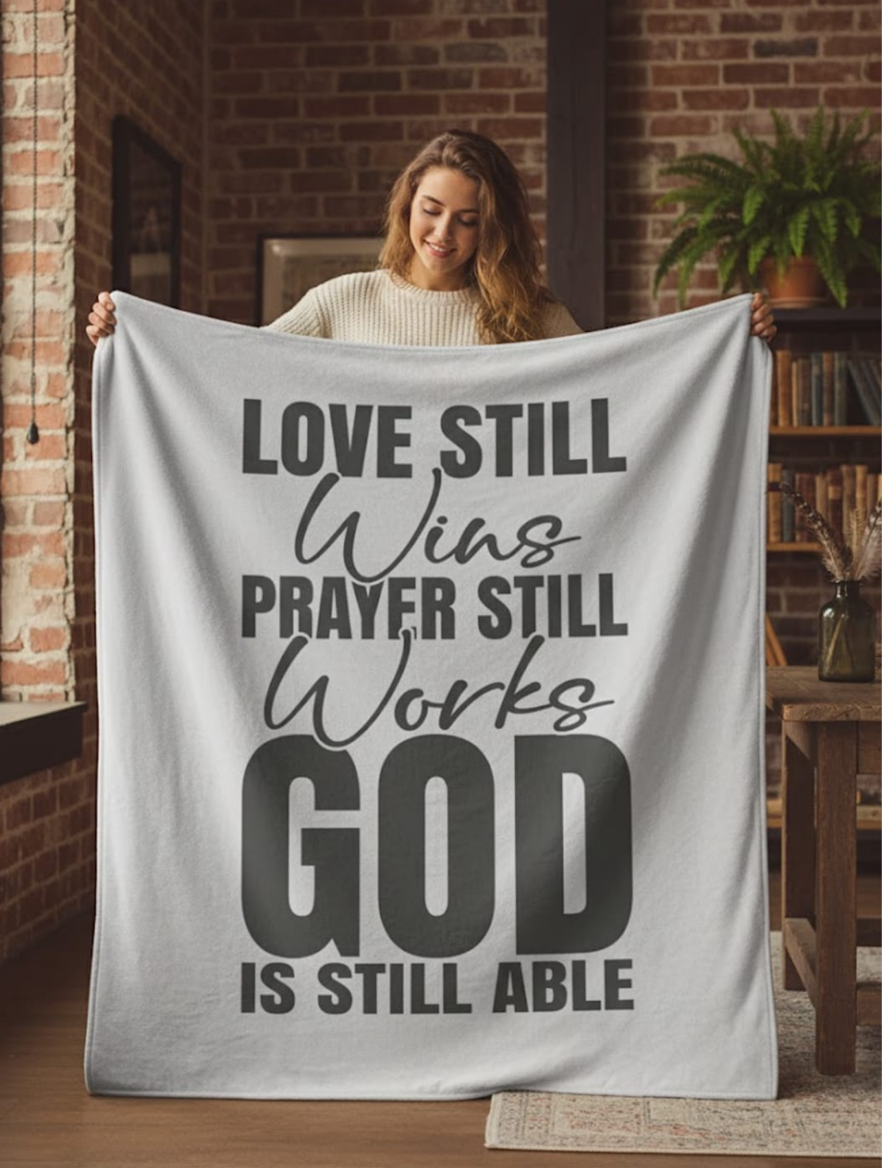 Love Still Wins Inspirational Velveteen Plush Blanket - Cozy Gift for Friends, Home Decor, Spiritual Comfort, Encouragement, Warmth - Saldersoncloutier