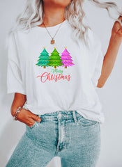 Merry Christmas Tree Tee, Holiday T-Shirt, Unisex Holiday Apparel, Cute Christmas Gift, Festive Graphic Tee - Saldersoncloutier