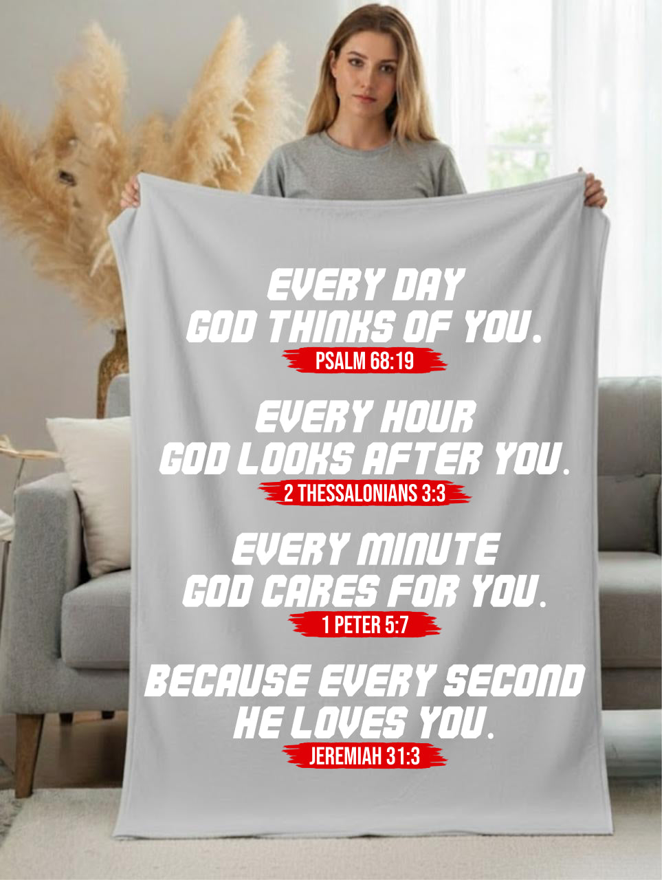 Inspirational Velveteen Plush Blanket | Cozy Gift for Friends, Motivational Decor, Faithful Comfort, Home Warmth, Bible Verses - Saldersoncloutier